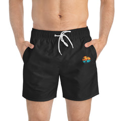 Tropical Swim Trunks, Beachwear for Vacation, Summer Swim Shorts, Relaxed Fit Poolside, Casual Swimwear for Men