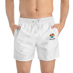 Tropical Swim Trunks, Beachwear for Vacation, Summer Swim Shorts, Relaxed Fit Poolside, Casual Swimwear for Men