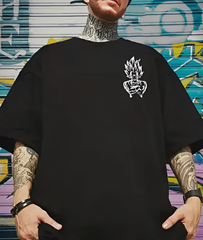 GARMIN Men Cotton Oversize Tshirts - Majin Vegeta "Dragon Ball" Goku Anime